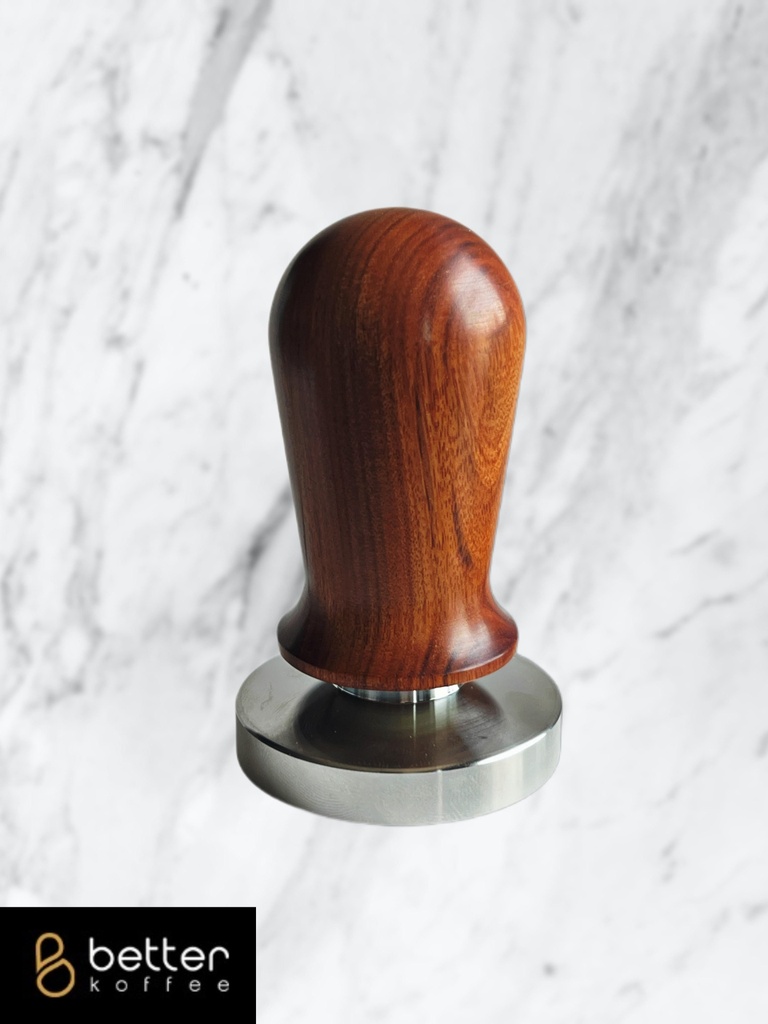 Better Koffee Push Tamper with Stainess Steel Base and Wooden Handle 58MM